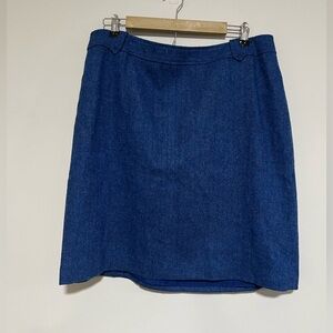 Talbots Woman Blue Herringbone Tweed Wool Blend Skirt Size 14W NEW